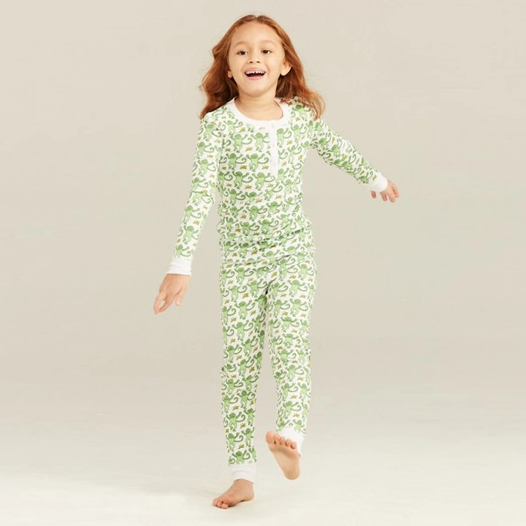 Jambear Organic Kids Pyjamas Kids Winter Sleep Wear Baby Loungewear Bamboo Kids Sleepwear Custom Baby Sleeping Set